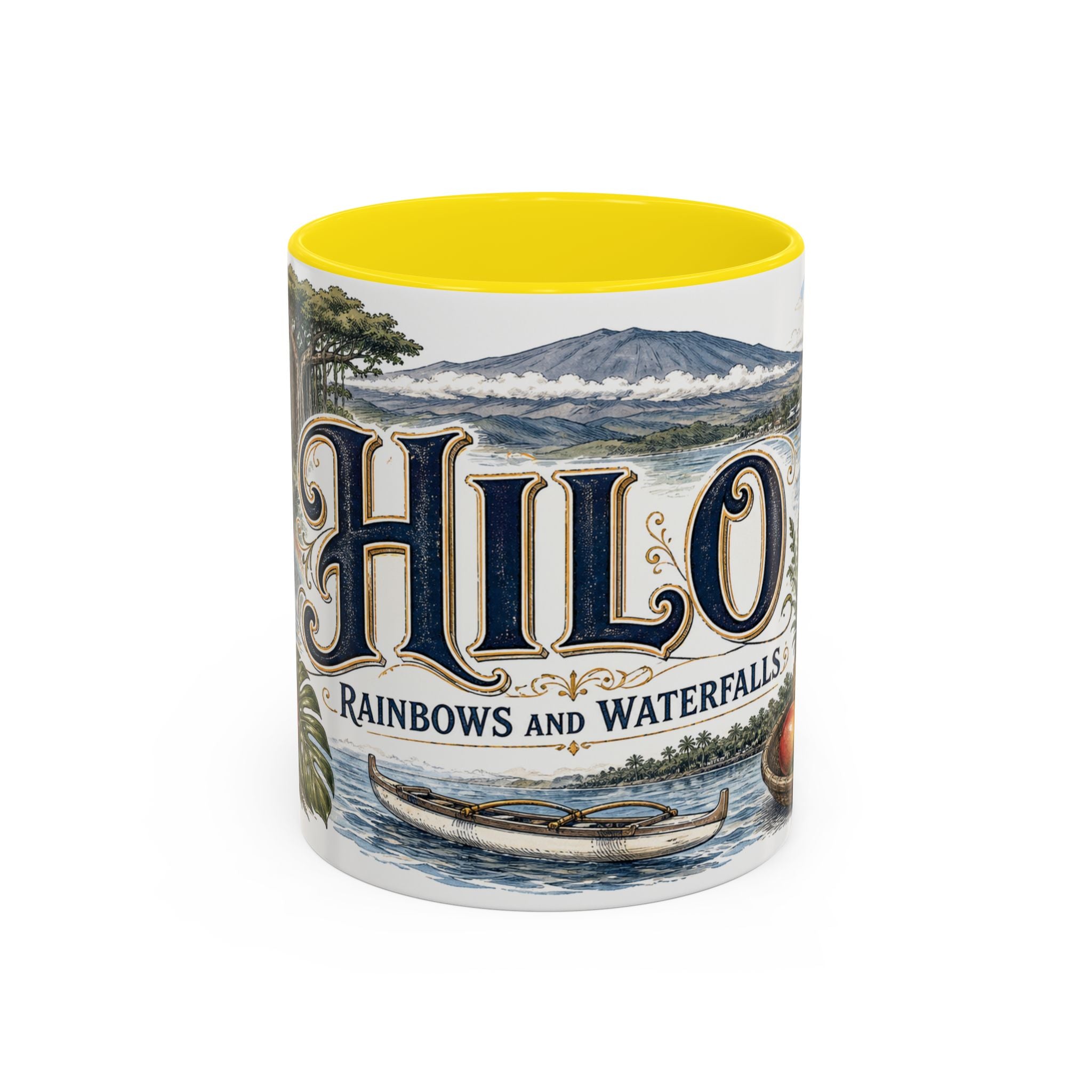 Hilo Coffee Mug | United States Travel Souvenir | Vintage Illustrated City Gift | 11 oz 15 oz Accent Mug