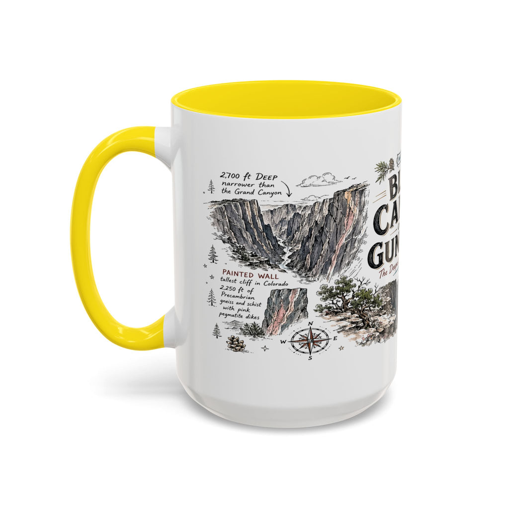 Black Canyon of the Gunnison National Park Coffee Mug | Colorado Deep Canyon Hiking Gift | Accent Color Ceramic 11oz 15oz