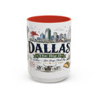 Dallas Coffee Mug | Texas Souvenir City Gift | Accent Color Ceramic 11oz 15oz
