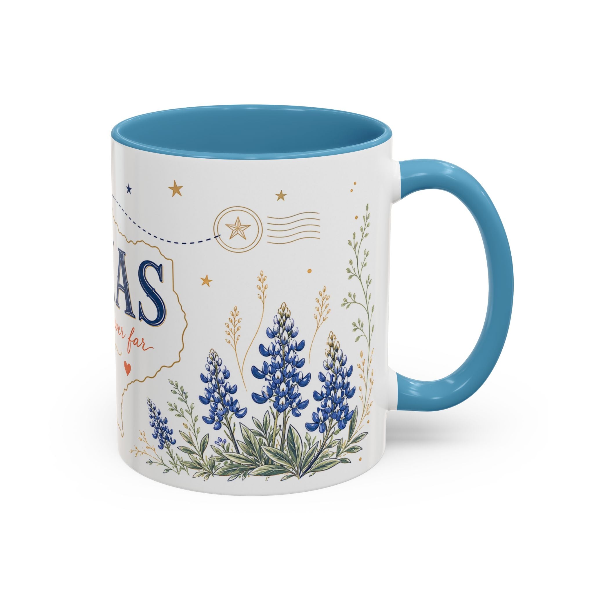 Texas State Map Mug | Bluebonnet Botanical Design, Home Reminder Coffee Cup