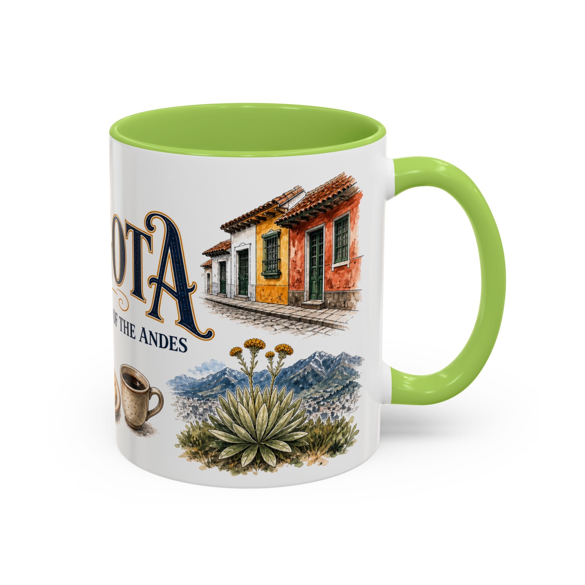 Bogota Coffee Mug | Colombia Travel Souvenir | Vintage Illustrated City Gift | 11 oz 15 oz Accent Mug