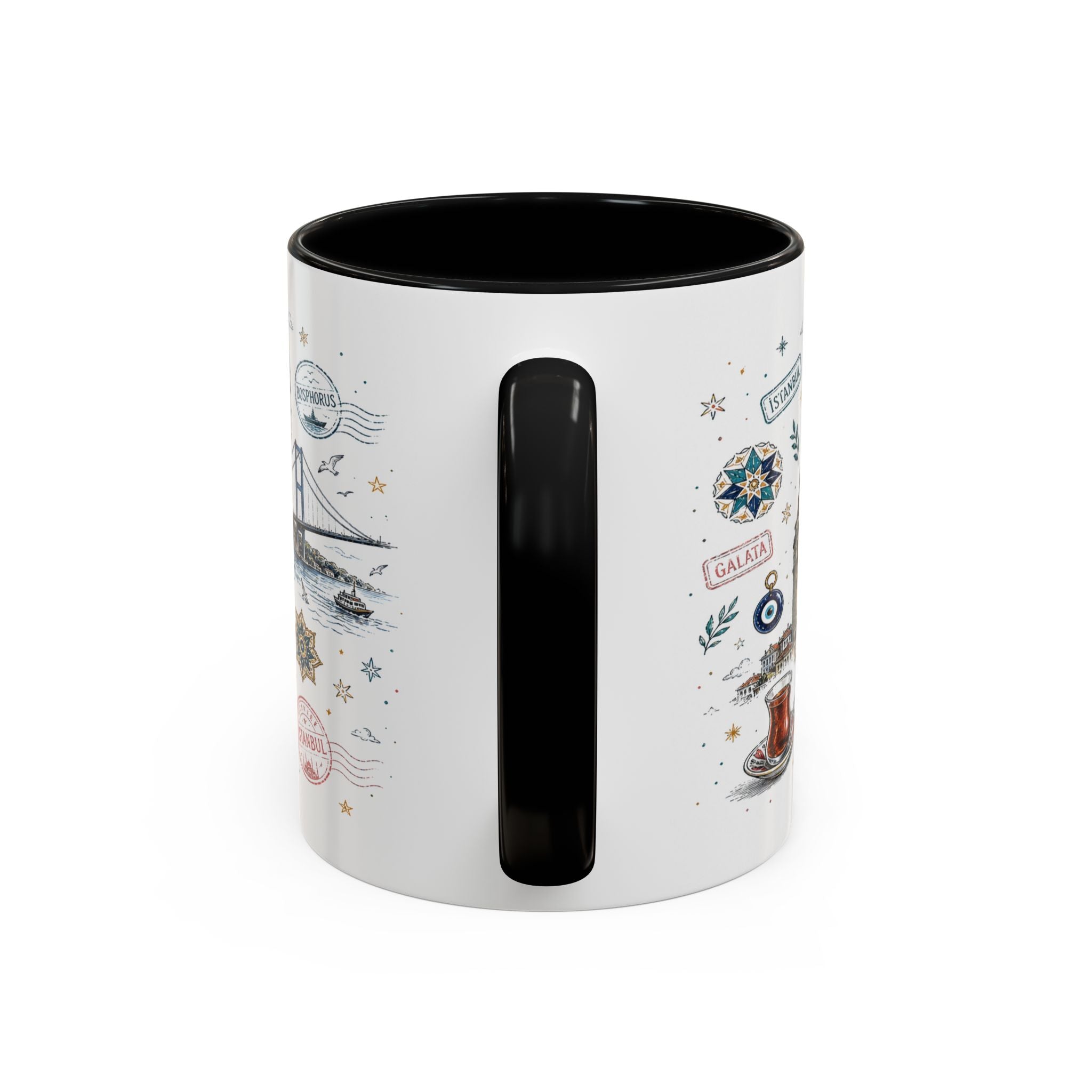 Istanbul Coffee Mug | Turkey Souvenir Travel Gift | Accent Color Ceramic 11oz 15oz