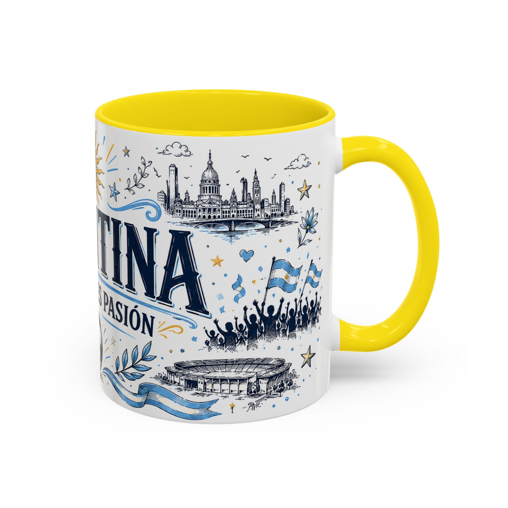 Argentina Soccer Coffee Mug | Soccer Fan Gift | Accent Color Ceramic 11oz 15oz Match Day Cup