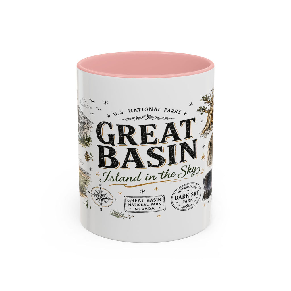 Great Basin National Park Coffee Mug | Nevada Desert Stargazing Hiking Gift | Accent Color Ceramic 11oz 15oz