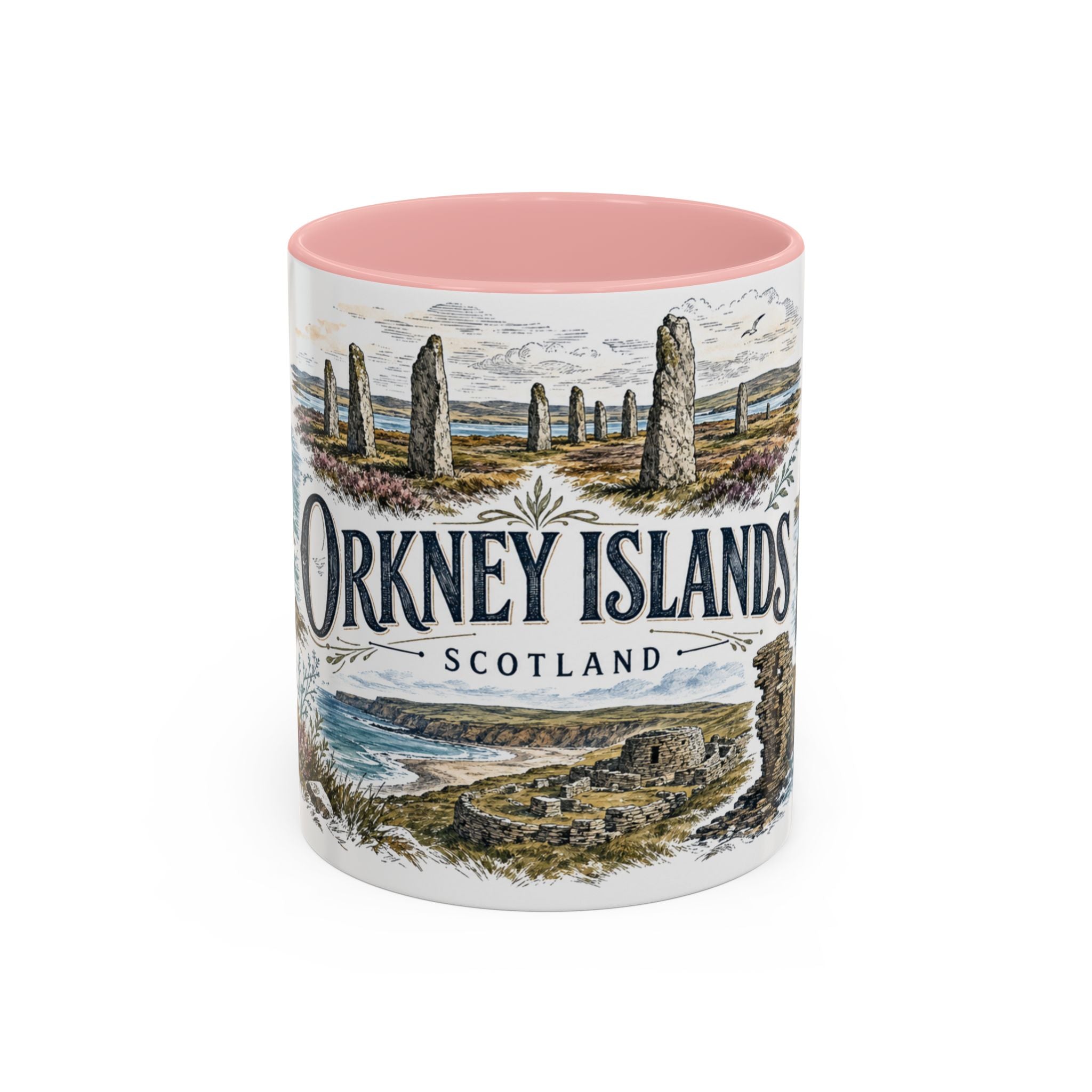 Orkney Islands Mug, Scotland Travel Souvenir, Bucket List Gift, Accent Ceramic Coffee Mug 11oz 15oz