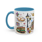 New Orleans Illustrated Travel Mug | City Souvenir Accent Coffee Mug | 11oz 15oz Ceramic Cup