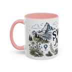 Swiss Alps Coffee Mug | Travel Destination Souvenir Gift | Accent Color Ceramic 11oz 15oz