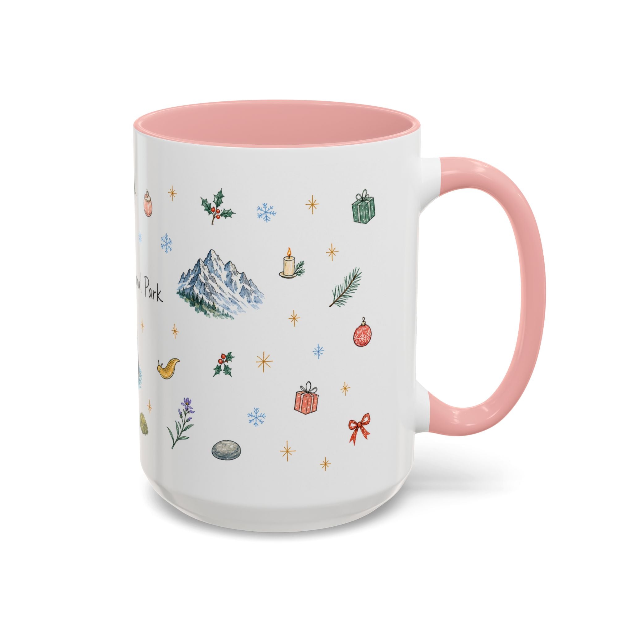 Olympic National Park Christmas Mug | Watercolor Travel Souvenir | Holiday Gift | Accent Ceramic Coffee Cup 11oz 15oz