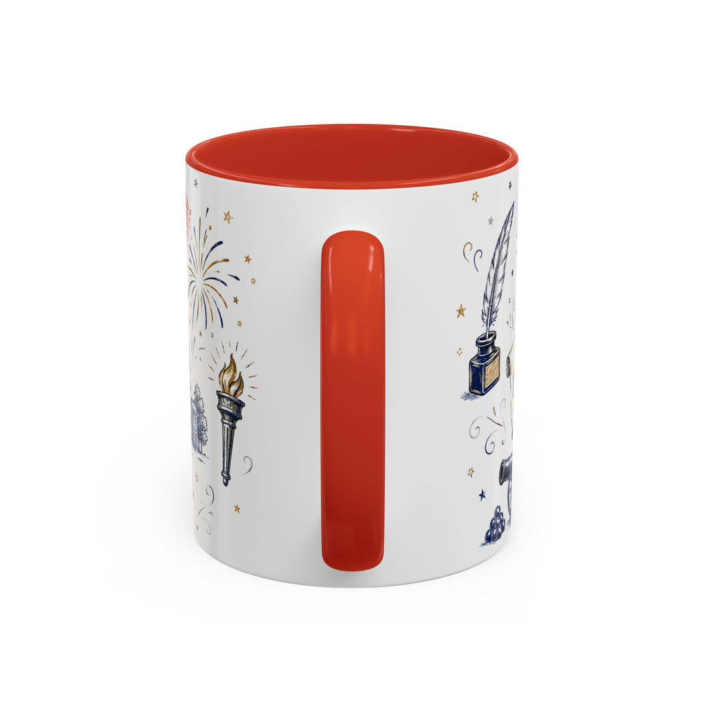America 250 Coffee Mug | 1776-2026 Patriotic 4th of July Gift | Accent Color Ceramic 11oz 15oz