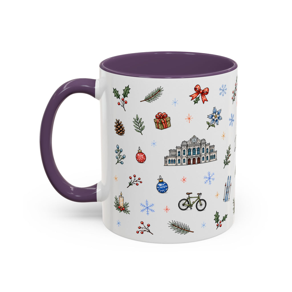 Denver Christmas Mug | Watercolor City Souvenir, Holiday Travel Gift (11oz/15oz)