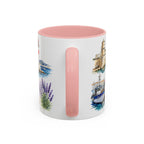 Marseille Illustrated Travel Mug | City Souvenir Accent Coffee Mug | 11oz 15oz Ceramic Cup