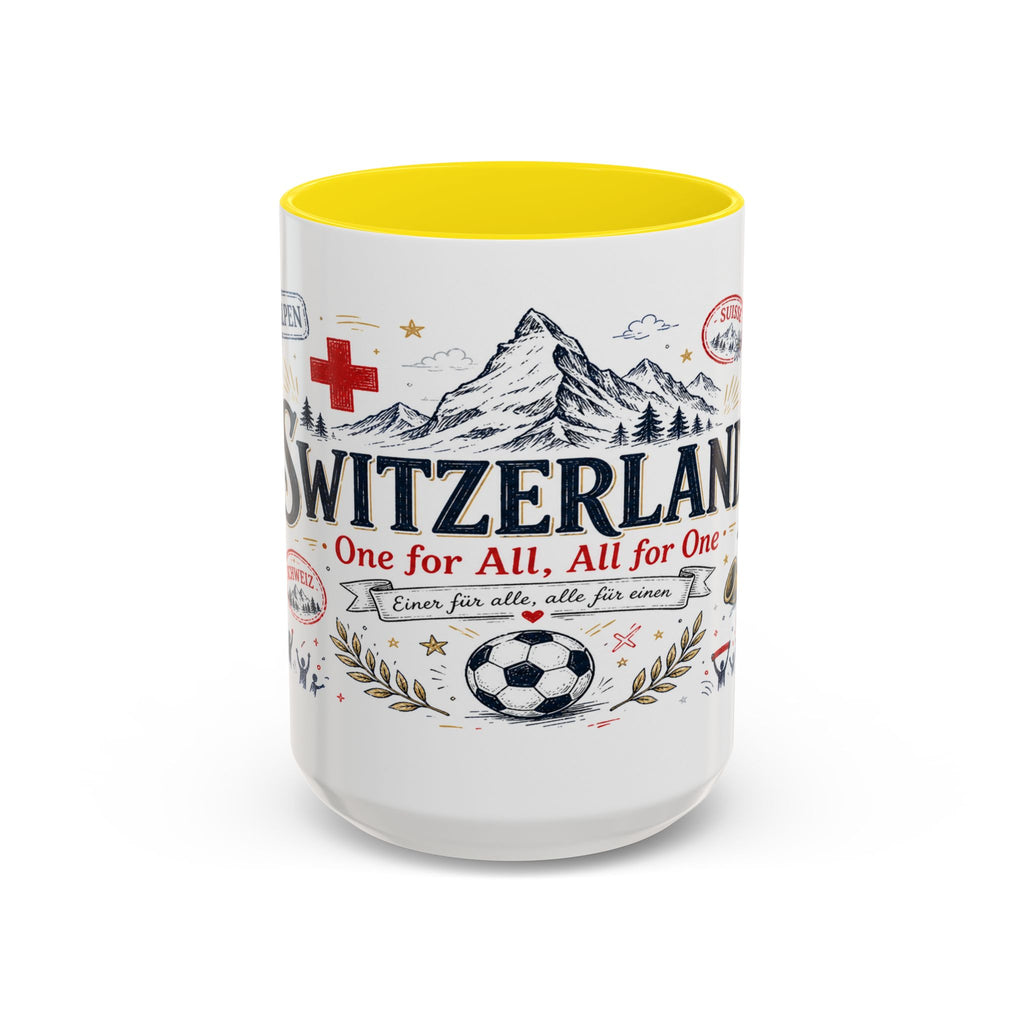 Switzerland Coffee Mug | World Cup Soccer Fan Gift | Accent Color Ceramic 11oz 15oz