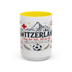 Switzerland Coffee Mug | World Cup Soccer Fan Gift | Accent Color Ceramic 11oz 15oz