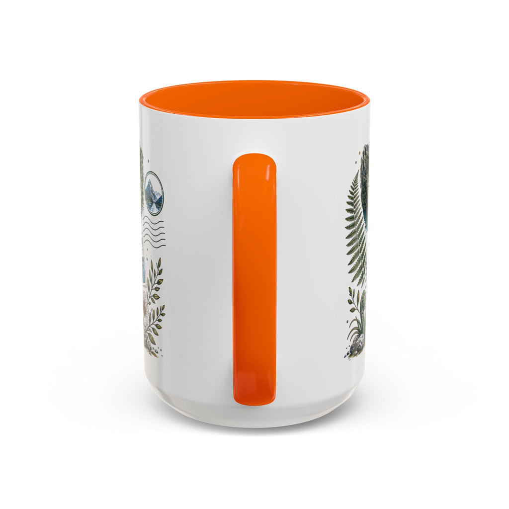 New Zealand South Island Coffee Mug | Travel Destination Souvenir Gift | Accent Color Ceramic 11oz 15oz