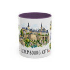 Luxembourg City Illustrated Travel Mug | City Souvenir Accent Coffee Mug | 11oz 15oz Ceramic Cup