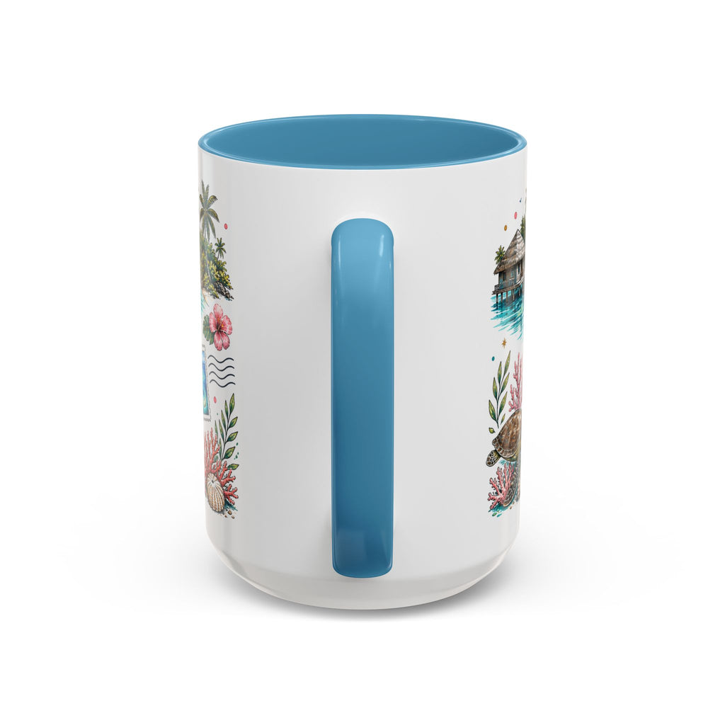 Maldives Coffee Mug | Travel Destination Souvenir Gift | Accent Color Ceramic 11oz 15oz