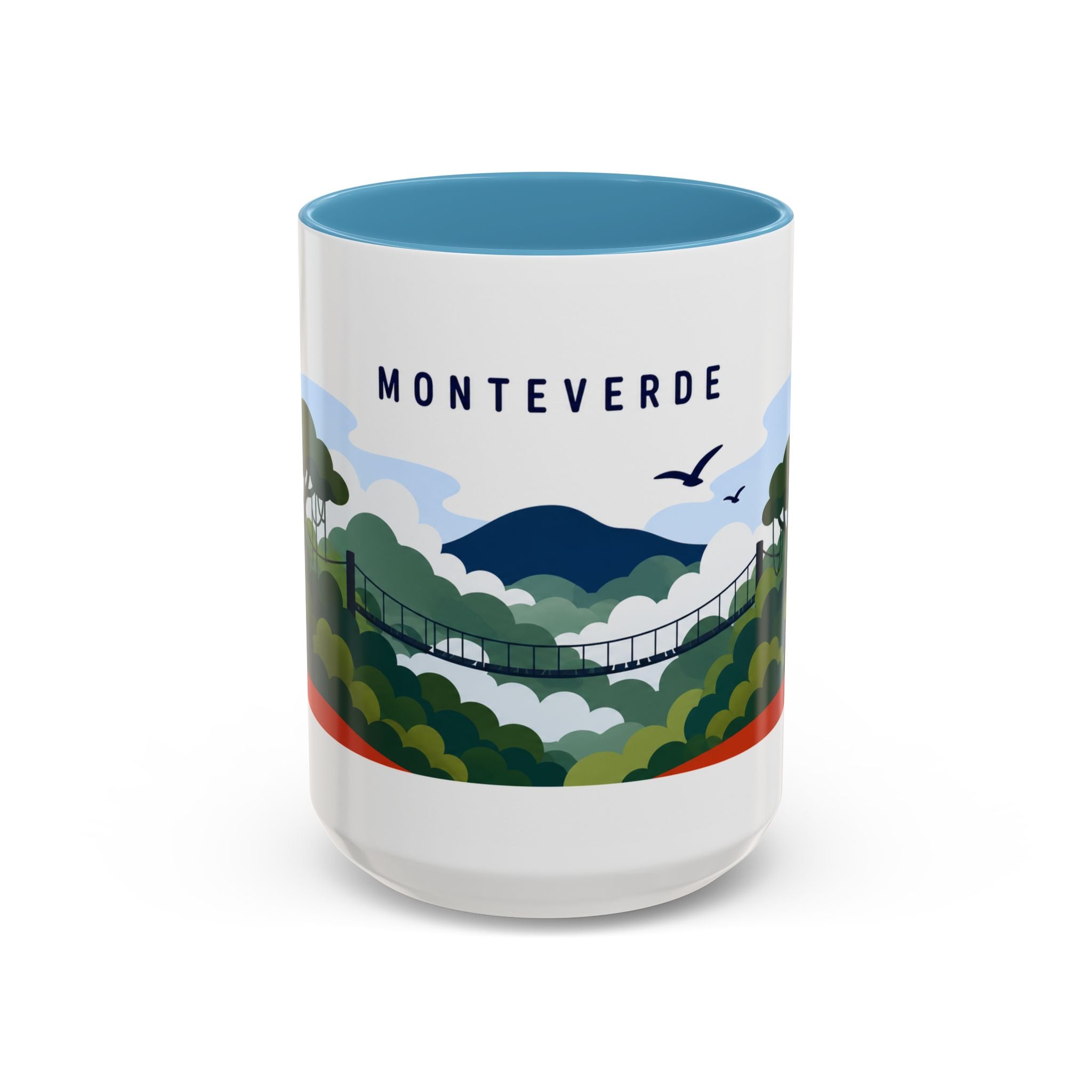 Monteverde Coffee Mug | Travel Destination Souvenir Gift | Accent Color Ceramic 11oz 15oz
