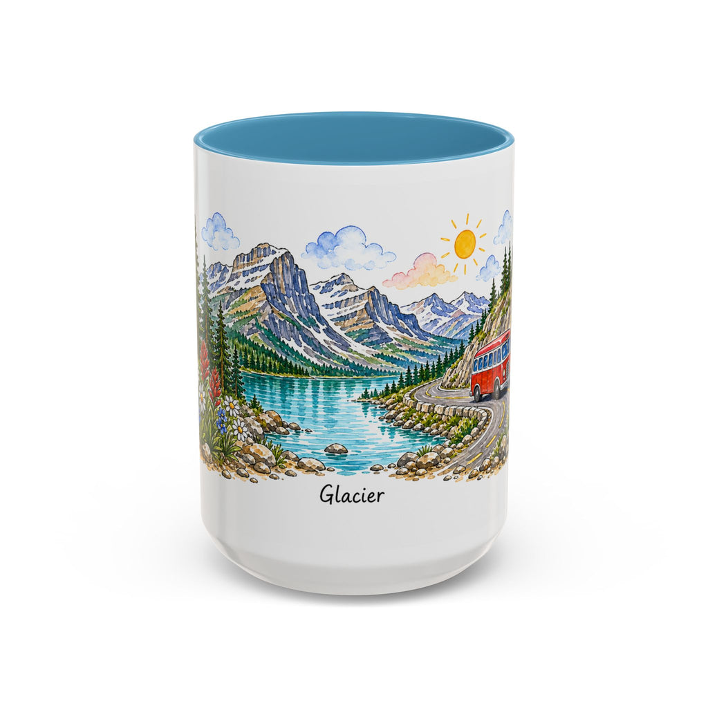 Glacier National Park Mug | US Travel Souvenir Accent Coffee Mug | 11oz 15oz Ceramic Cup
