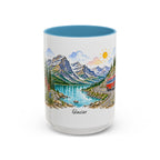 Glacier National Park Mug | US Travel Souvenir Accent Coffee Mug | 11oz 15oz Ceramic Cup