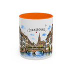 Strasbourg Illustrated Travel Mug | France Souvenir Accent Coffee Mug | 11oz 15oz Ceramic Cup