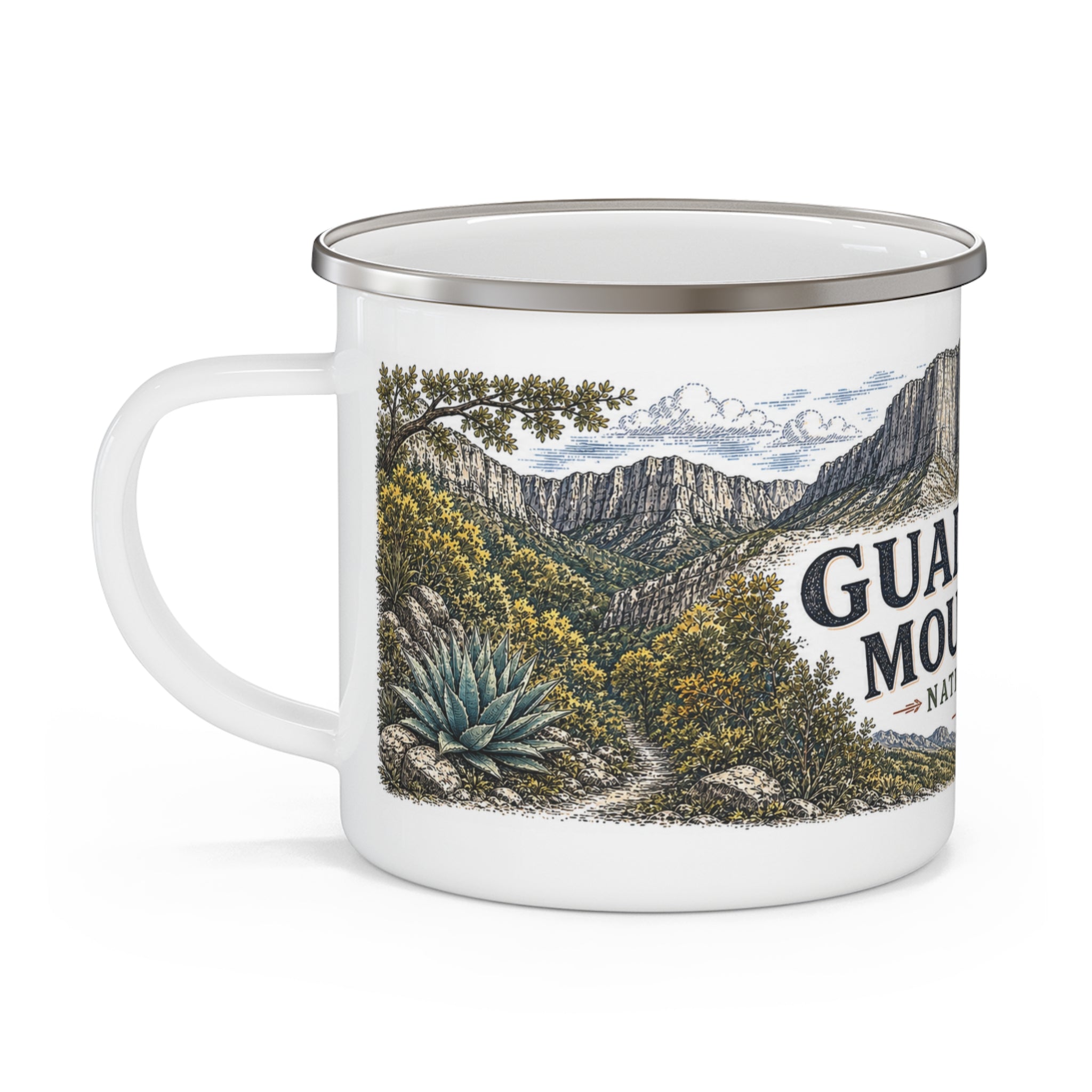 Guadalupe Mountains National Park Vintage Enamel Camping Mug | 12oz National Park Hiking Gift