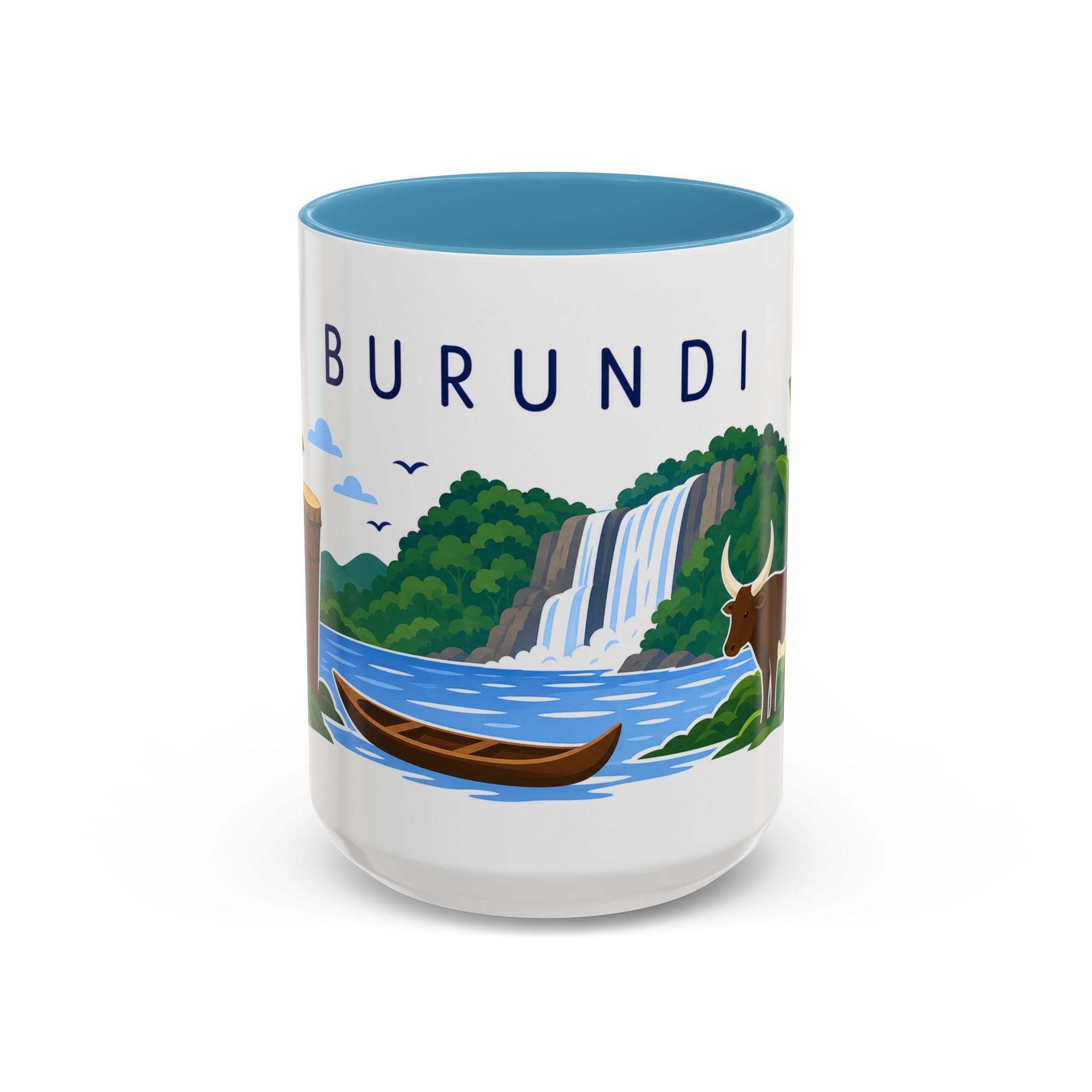 Burundi Coffee Mug | Travel Souvenir Accent Mug | Country Gift Ceramic Cup 11oz 15oz