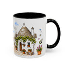 Alberobello Illustrated Travel Mug | Italy Souvenir Accent Coffee Mug | 11oz 15oz Ceramic Cup