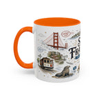 San Francisco Coffee Mug | California Souvenir Travel Gift | Accent Color Ceramic 11oz 15oz