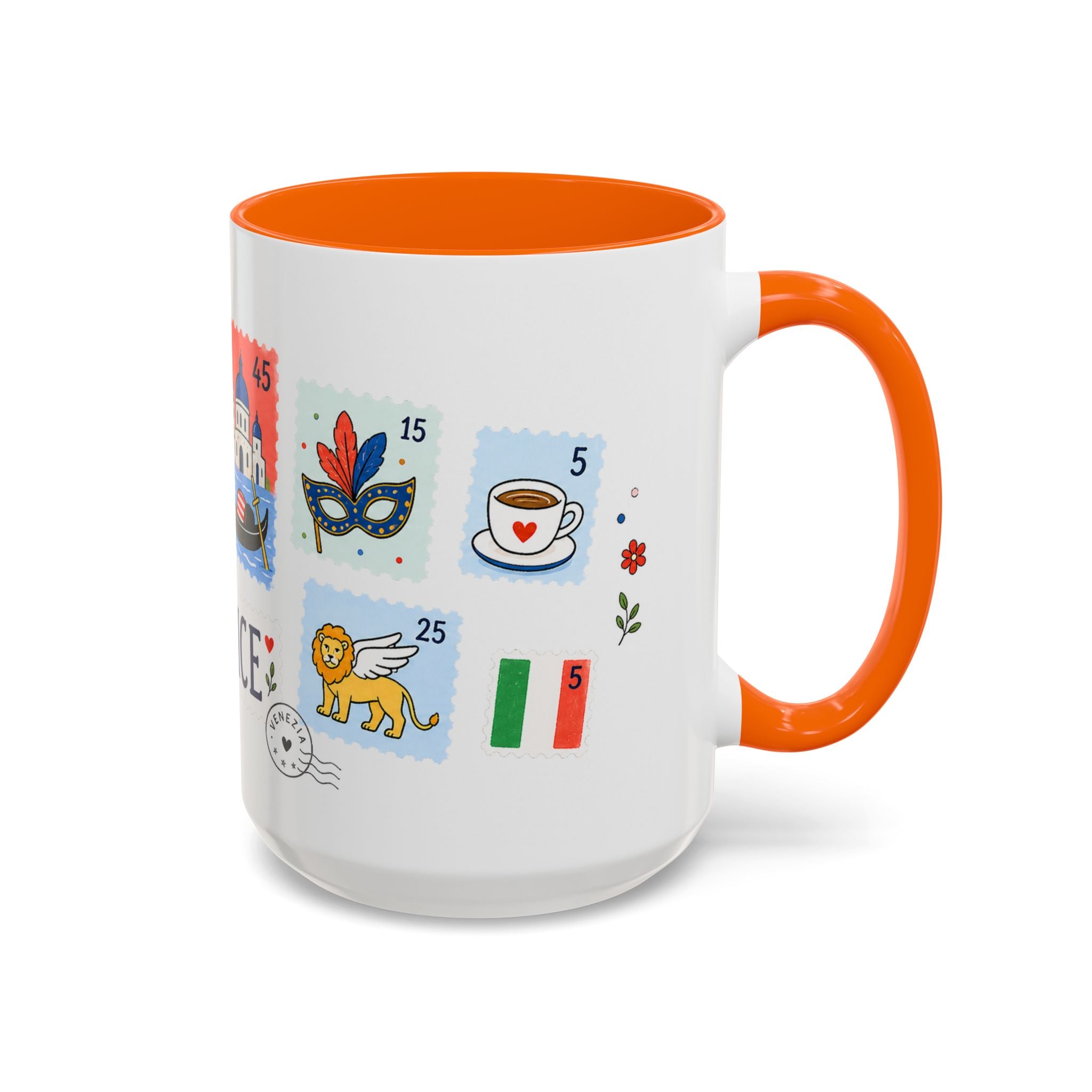Venice Coffee Mug | Postage Stamp Collage Mug | Travel Souvenir Accent Cup 11oz 15oz