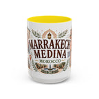 Marrakech Medina Coffee Mug | Travel Destination Souvenir Gift | Accent Color Ceramic 11oz 15oz