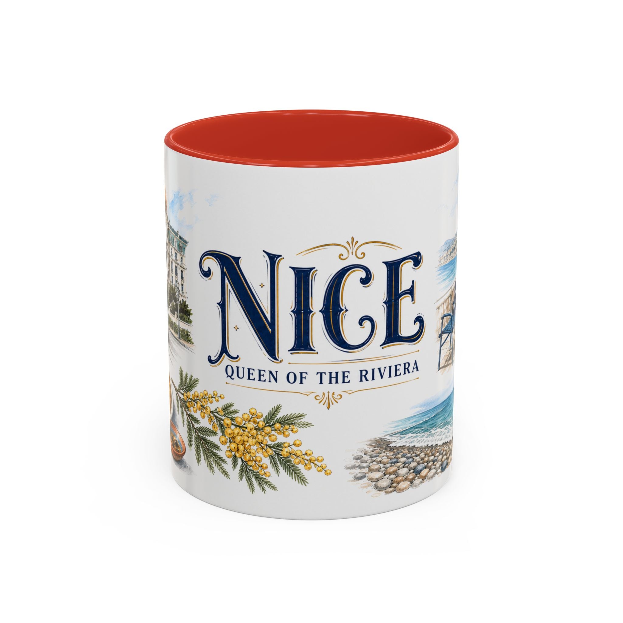 Nice Coffee Mug | France Travel Souvenir | Vintage Illustrated City Gift | 11 oz 15 oz Accent Mug