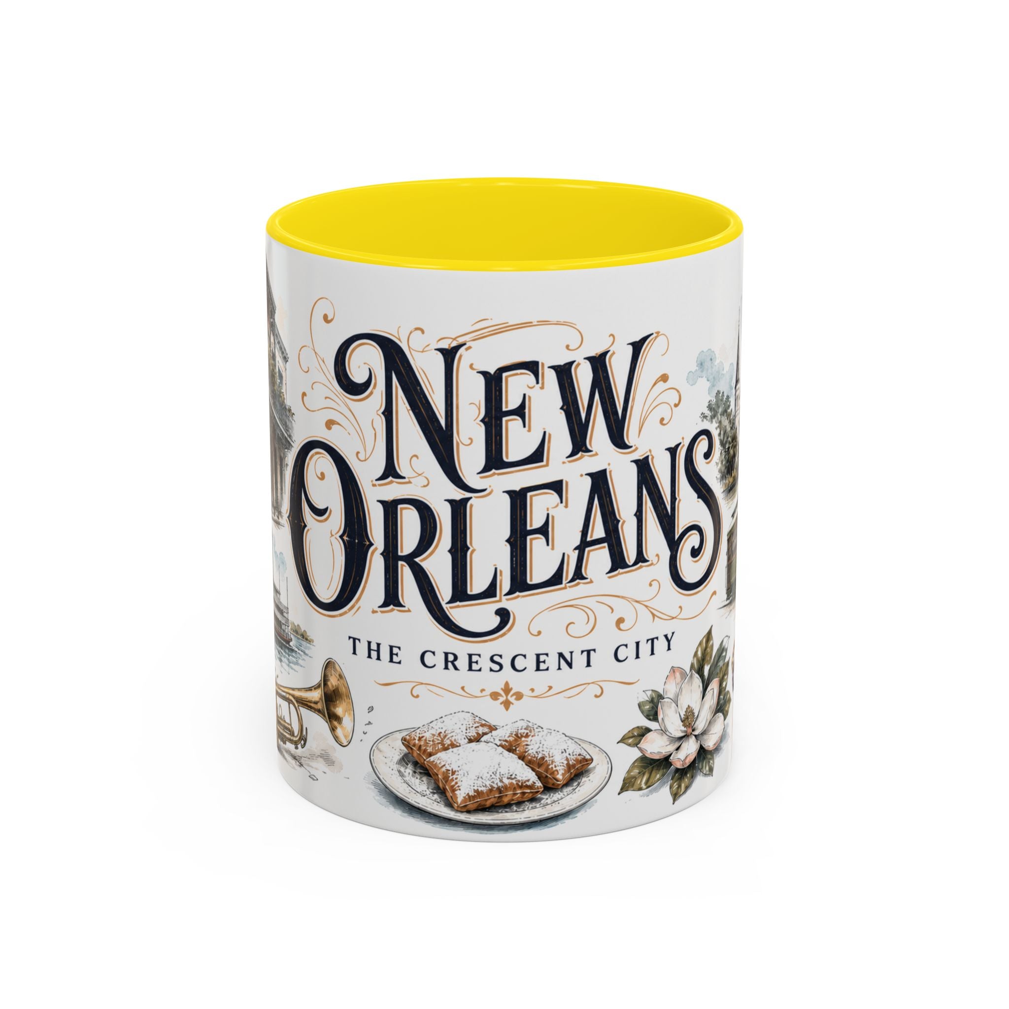 New Orleans Coffee Mug | United States Travel Souvenir | Vintage Illustrated City Gift | 11 oz 15 oz Accent Mug