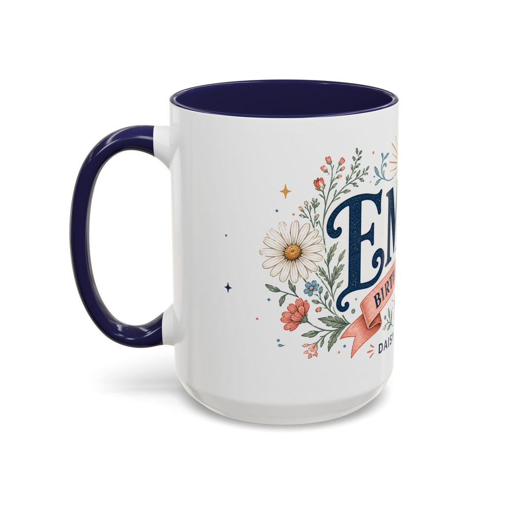 Personalized Name Birth Month Mug | Birth Flower Stone Birthday Gift | 11oz 15oz