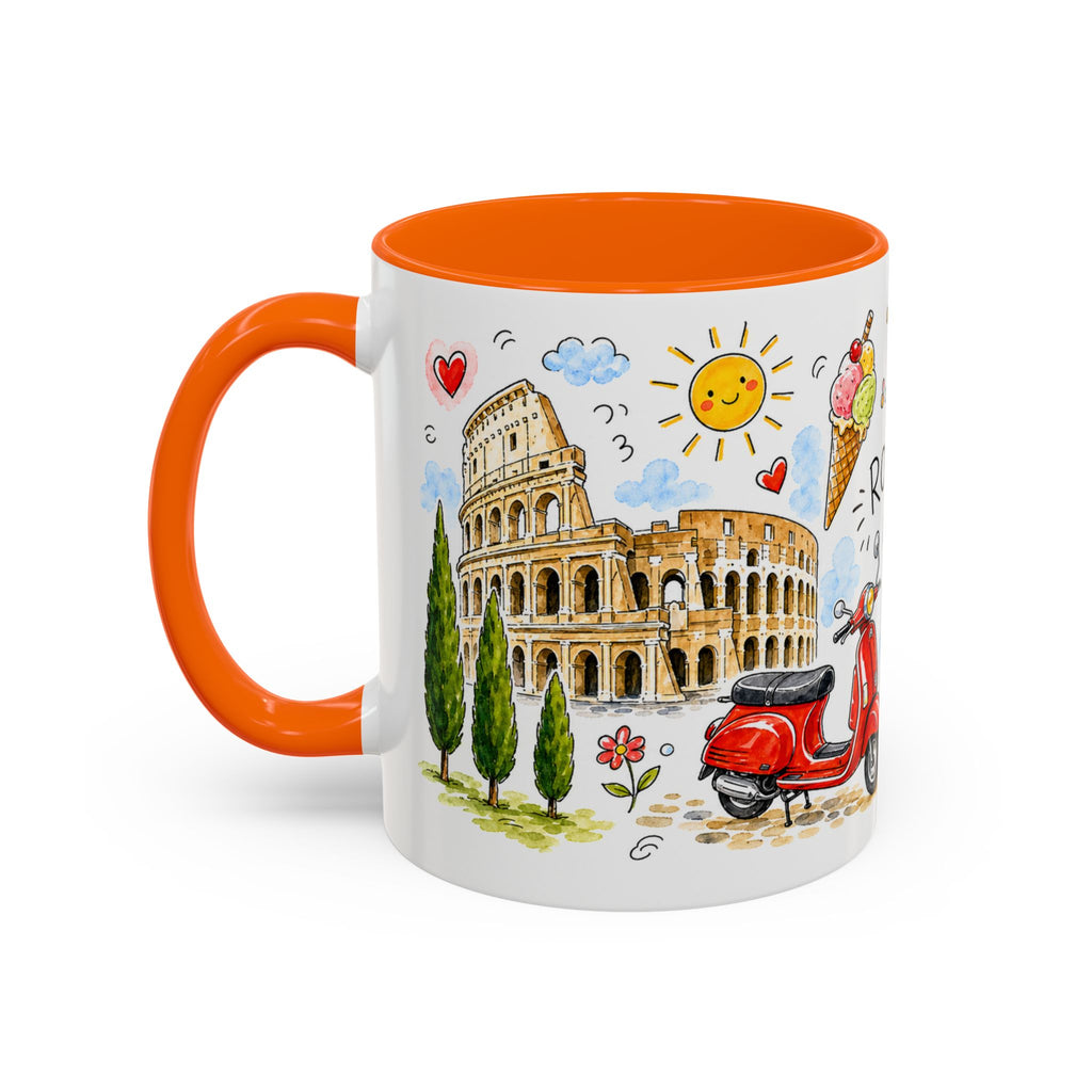 Rome Travel Mug | European City Souvenir Accent Coffee Mug | 11oz 15oz Ceramic Cup