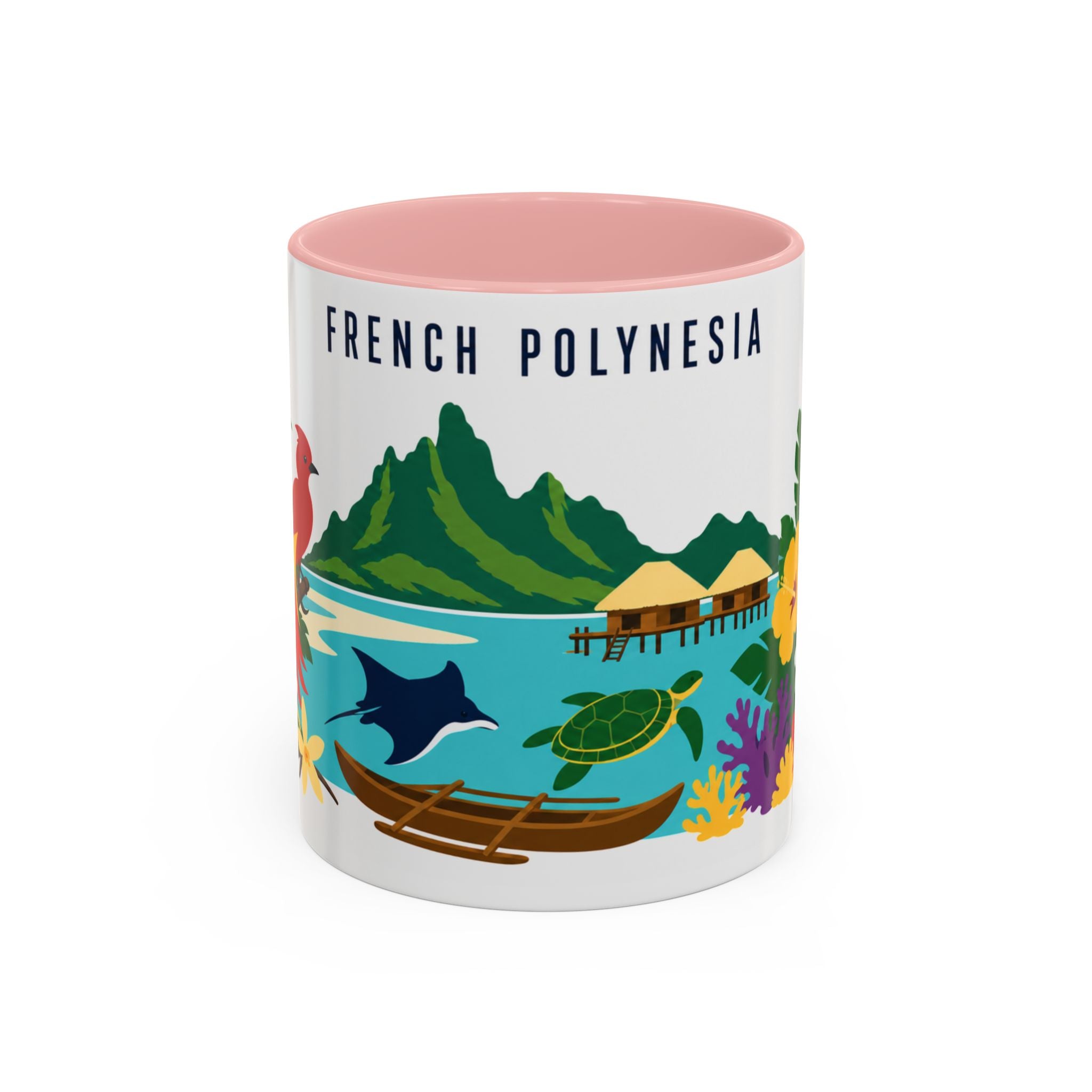French Polynesia Coffee Mug | Travel Souvenir Accent Mug | Country Gift Ceramic Cup 11oz 15oz