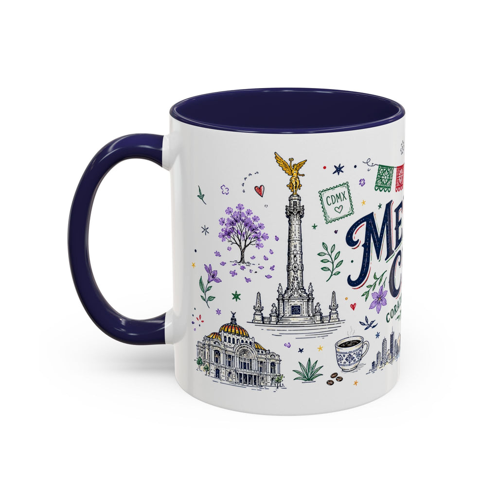 Mexico City Coffee Mug | Mexico Souvenir Travel Gift | Accent Color Ceramic 11oz 15oz