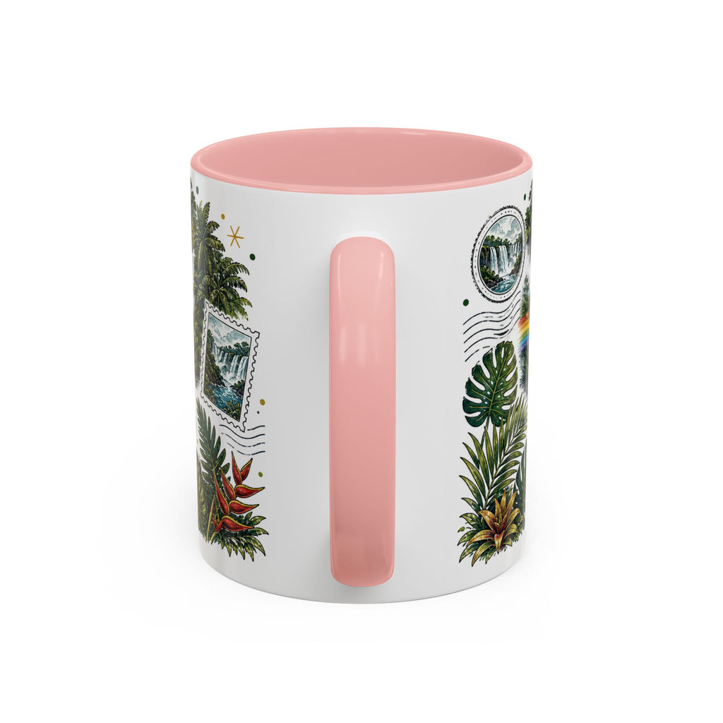 Iguazu Falls Coffee Mug | Travel Destination Souvenir Gift | Accent Color Ceramic 11oz 15oz