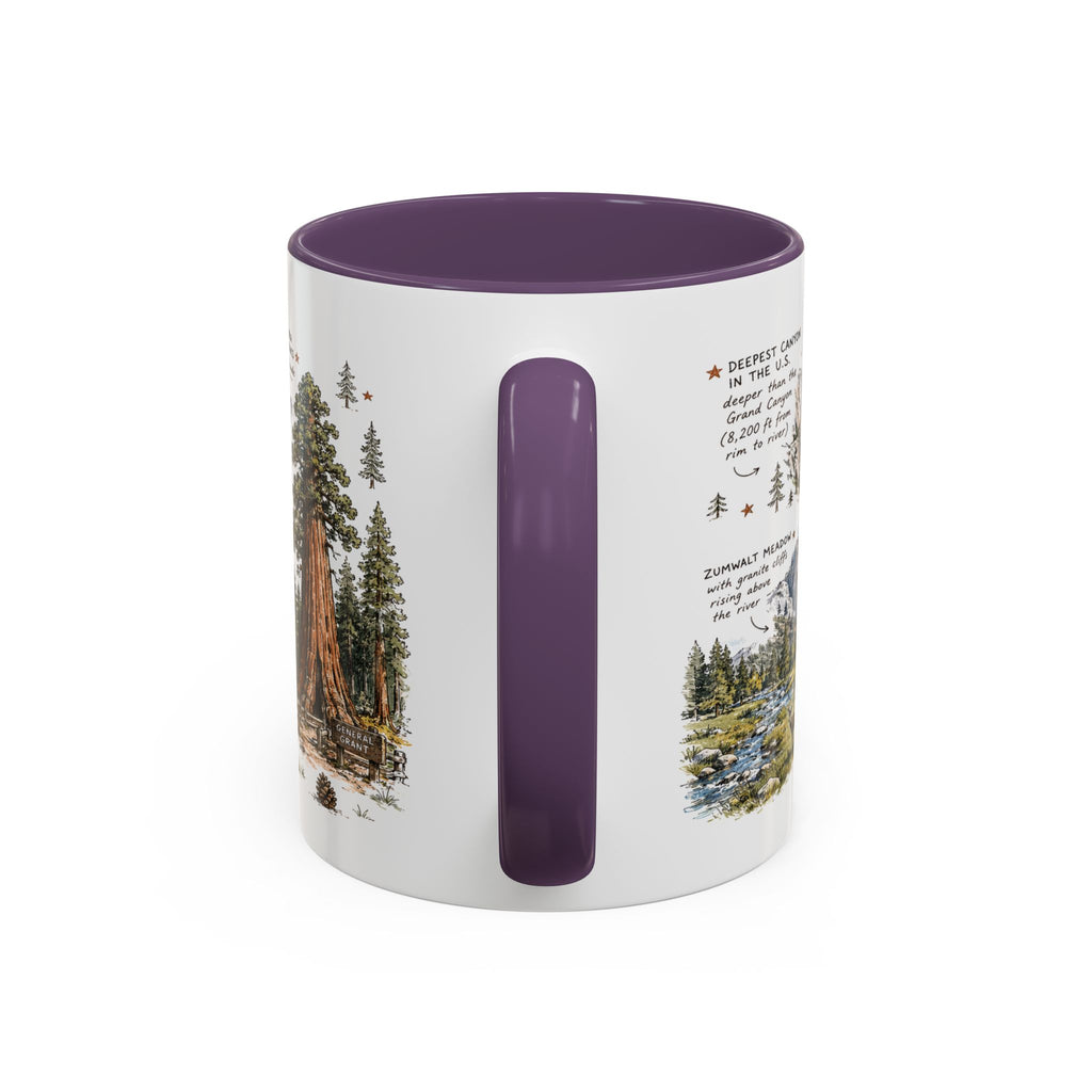 Kings Canyon National Park Coffee Mug | California Sierra Nevada Sequoia Gift | Accent Color Ceramic 11oz 15oz