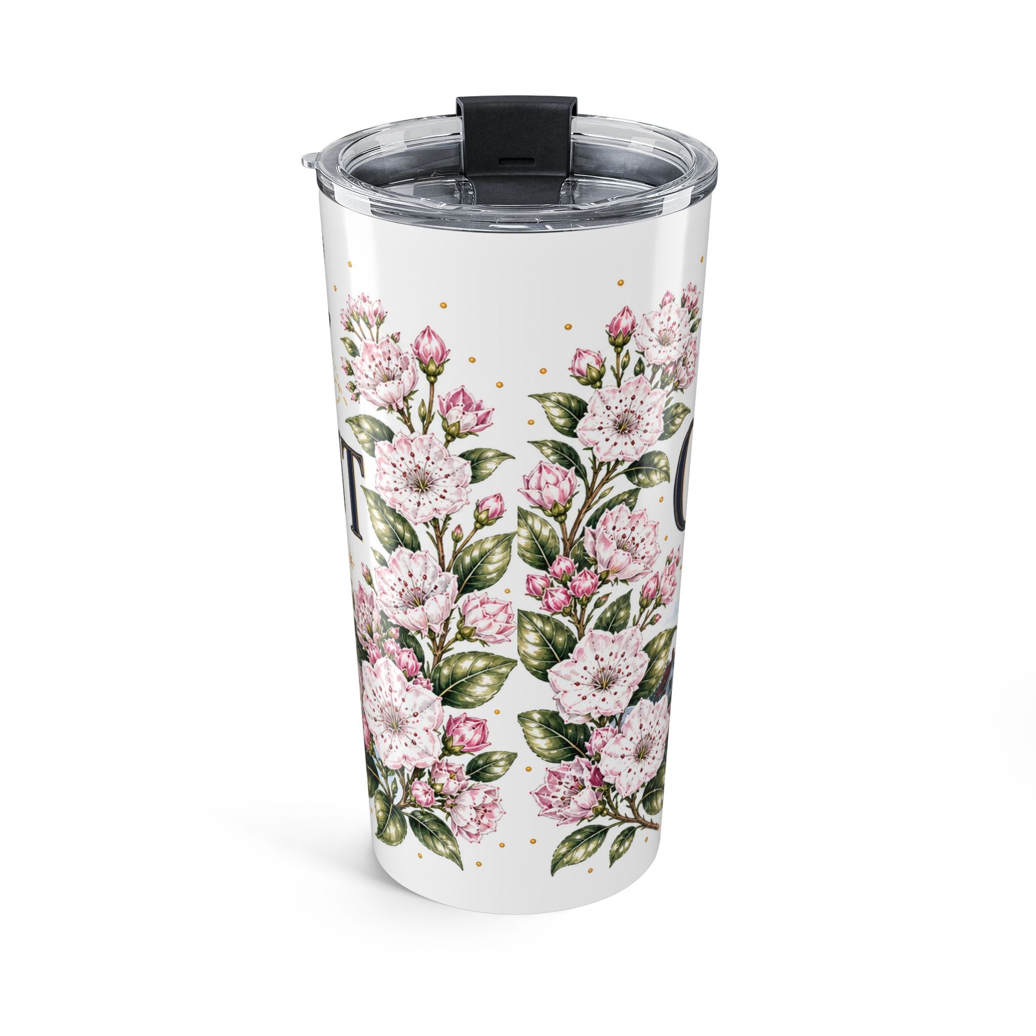 Connecticut State Flower 20oz Tumbler | Mountain Laurel Botanical State Flower Gift | Insulated Stainless Steel Travel Cup