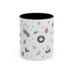 Christmas Ornament Mug | Snowflake Watercolor Holiday Gift | Accent Cup 11oz 15oz