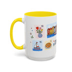 Copenhagen Coffee Mug | Postage Stamp Collage Mug | Travel Souvenir Accent Cup 11oz 15oz