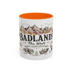 Badlands National Park Coffee Mug | South Dakota Prairie Fossil Hiking Gift | Accent Color Ceramic 11oz 15oz