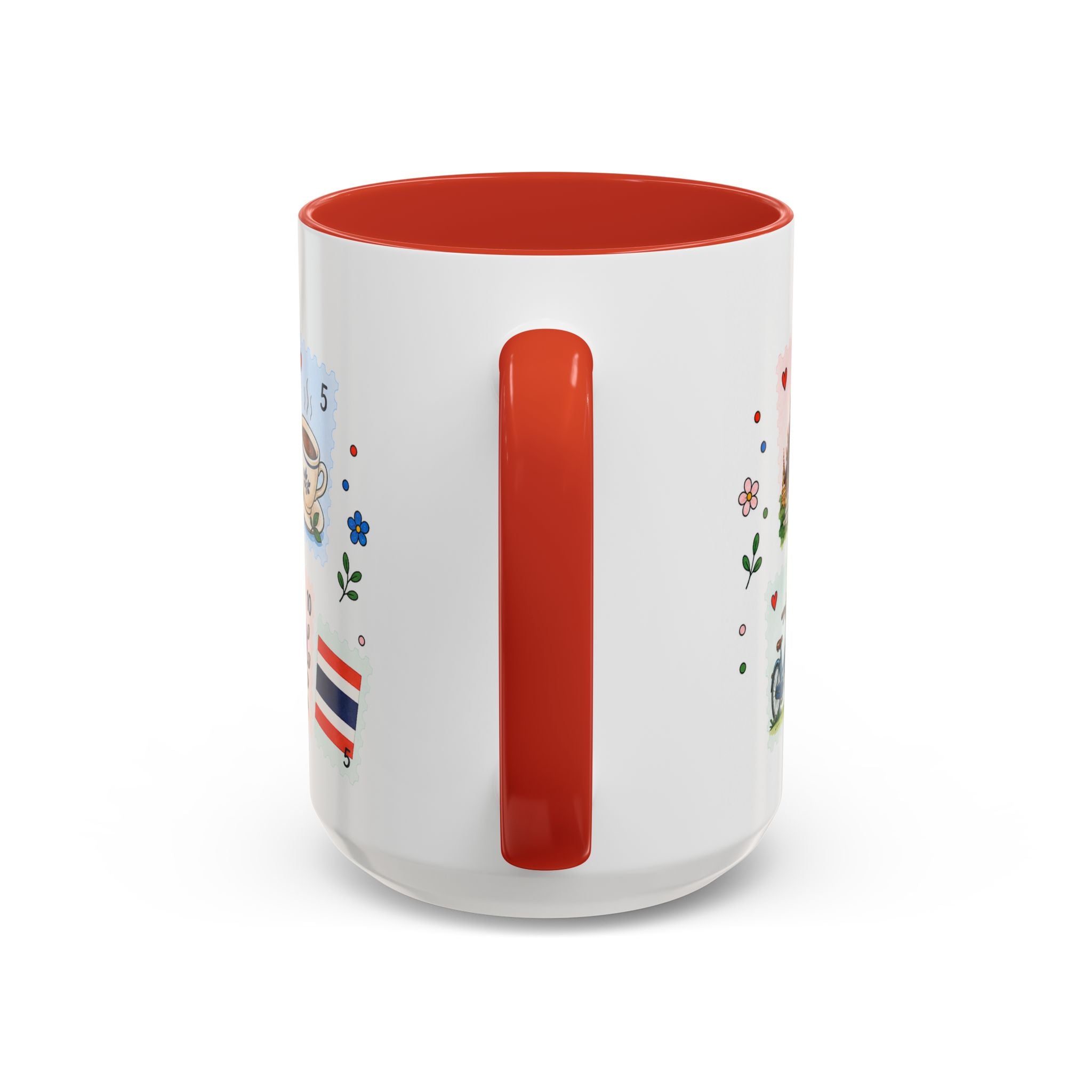 Chiang Mai Coffee Mug | Postage Stamp Collage Mug | Travel Souvenir Accent Cup 11oz 15oz