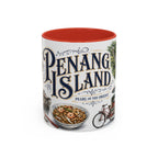 Penang Island Coffee Mug | Malaysia Travel Souvenir | Vintage Illustrated City Gift | 11 oz 15 oz Accent Mug