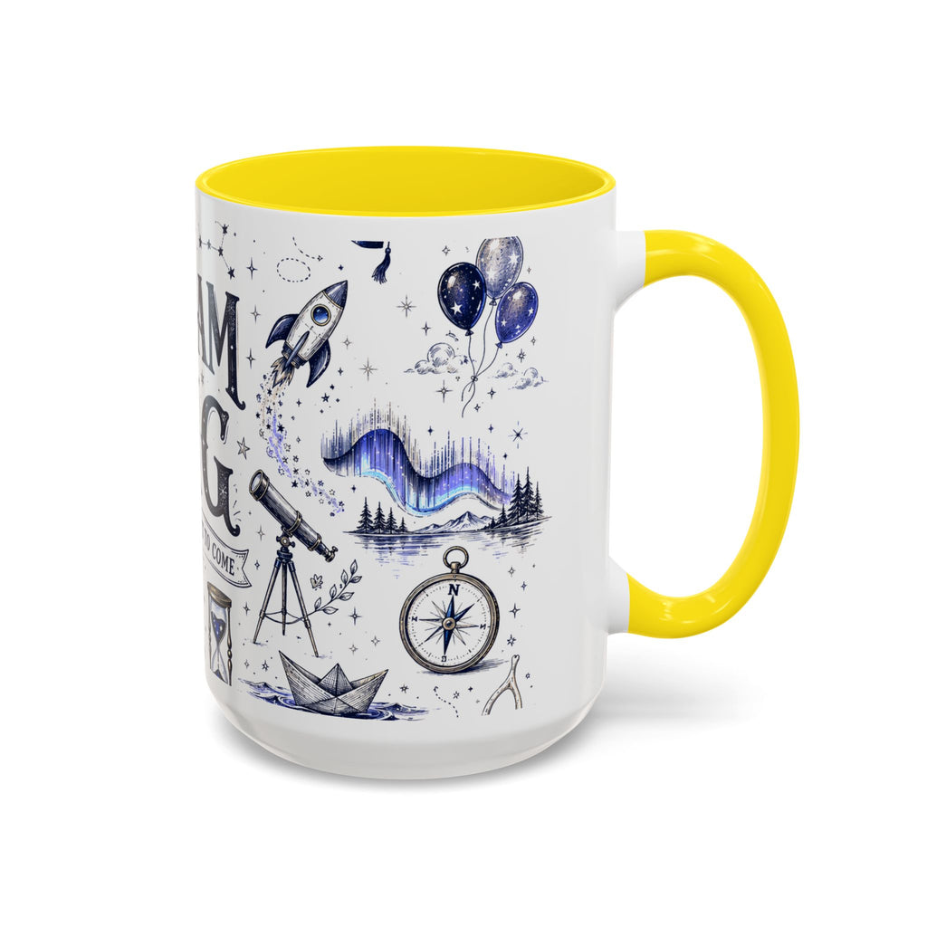 Dream Big Coffee Mug | Class of 2026 Graduation Gift | Accent Color Ceramic 11oz 15oz