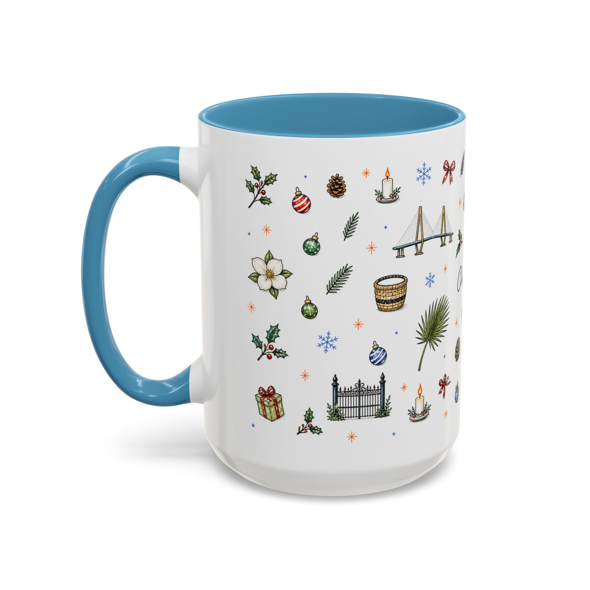 Charleston Christmas Mug | Watercolor City Souvenir, Holiday Travel Gift (11oz/15oz)