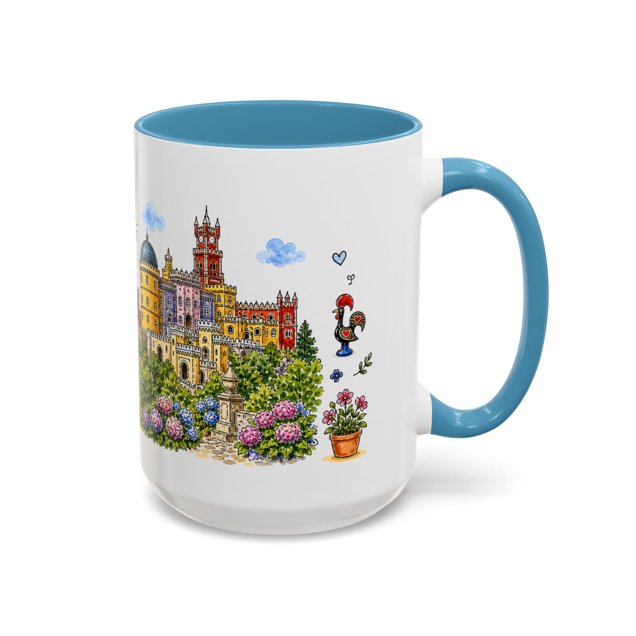 Sintra Illustrated Travel Mug | Portugal Souvenir Accent Coffee Mug | 11oz 15oz Ceramic Cup