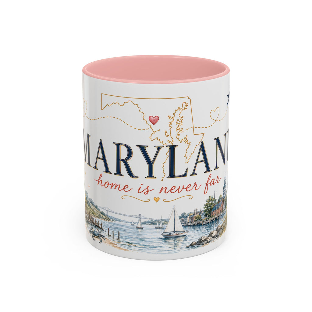 Maryland State Map Mug | Homesick Gift, Long Distance Friendship Coffee Cup (11oz 15oz)