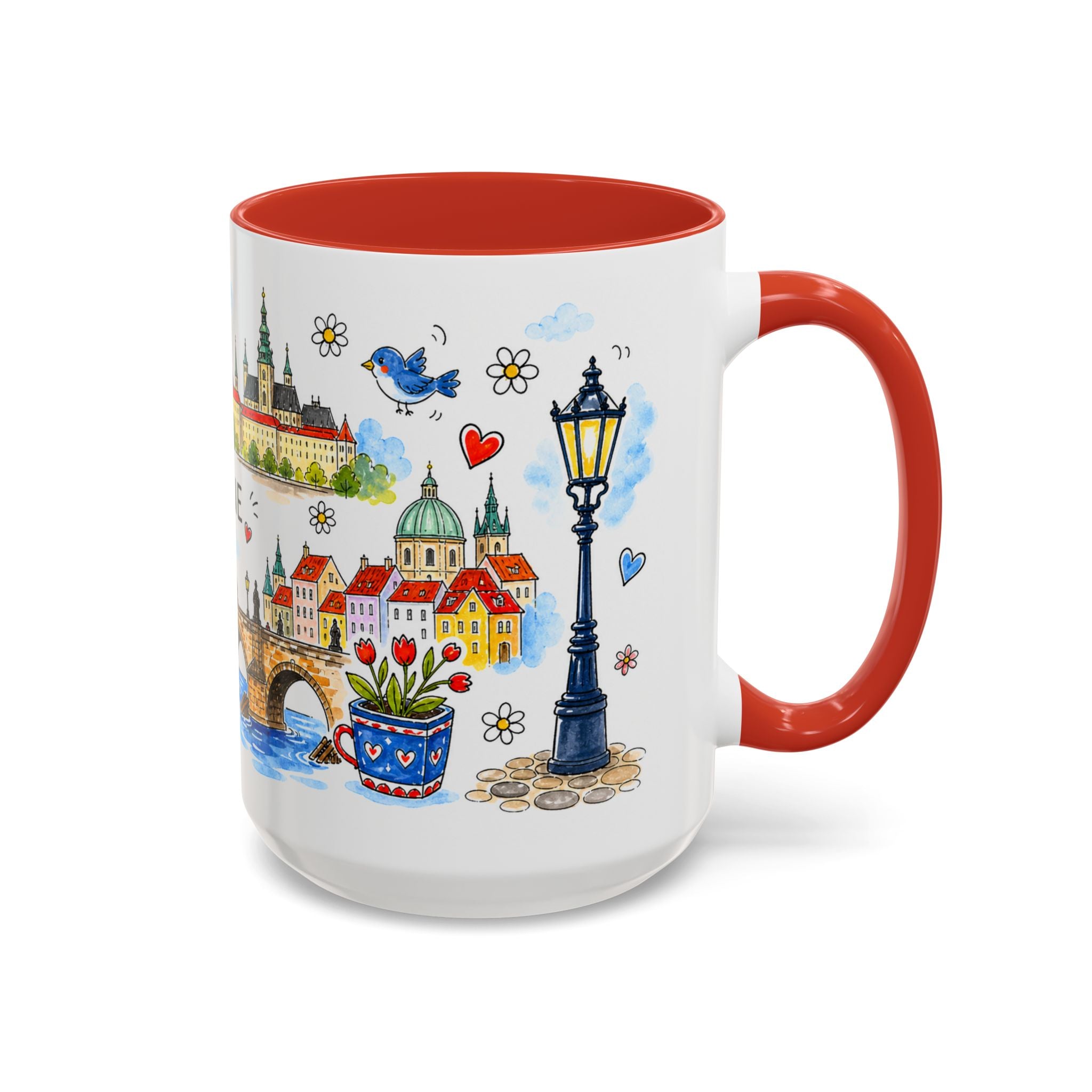 Prague Travel Mug | European City Souvenir Accent Coffee Mug | 11oz 15oz Ceramic Cup