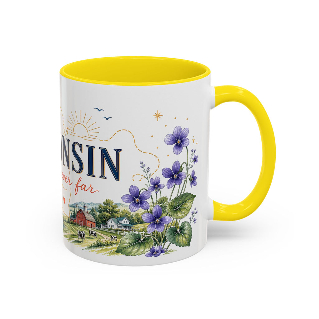 Wisconsin Home State Mug | Moving Away Gift | Long Distance Friendship Coffee Cup | 11oz 15oz Accent Mug